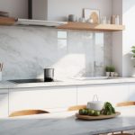 Small kitchen marble countertop