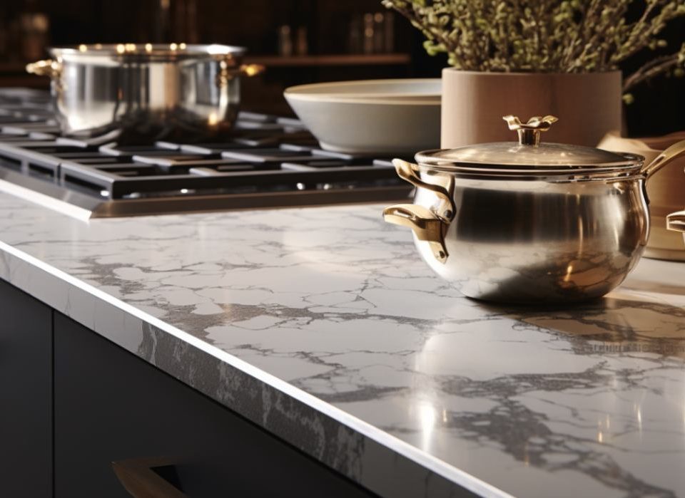 modern kitchen with quartz countertops