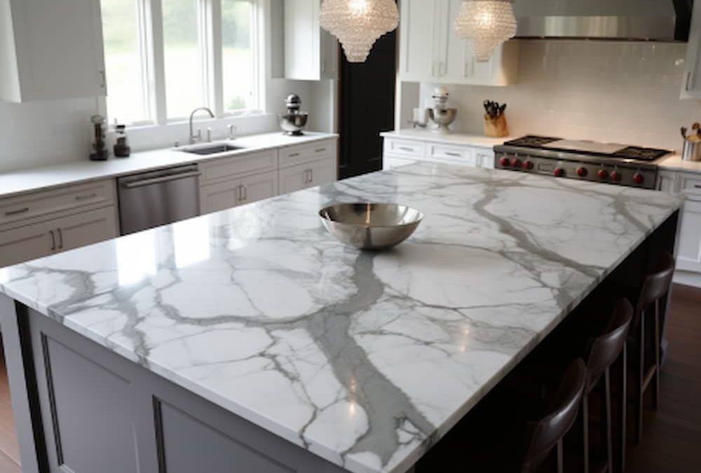white marble countertop